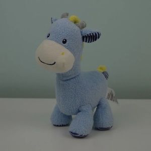 Baby Starters Blue Giraffe Plush Stuffed Animal Toy Stripes Rattle Yellow White